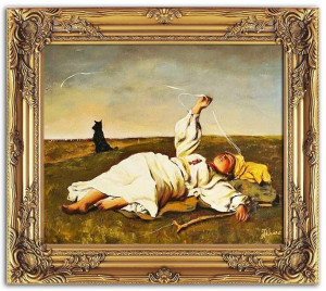 Obraz olejny ręcznie malowany na płótnie 64x53cm Józef Chełmoński Babie Lat