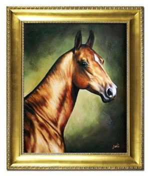 Obraz olejny ręcznie malowany 53x64cm Konie