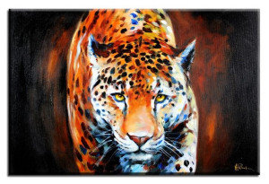 Obraz olejny ręcznie malowany 60x90cm Pantera