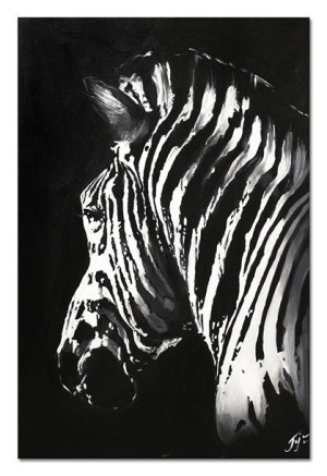 Obraz olejny ręcznie malowany 60x90cm Zebra