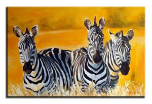 Obraz olejny ręcznie malowany 60x90cm Zebra
