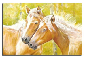 Obraz olejny ręcznie malowany 60x90cm Konie