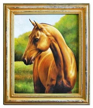 Obraz olejny ręcznie malowany 53x63cm Konie