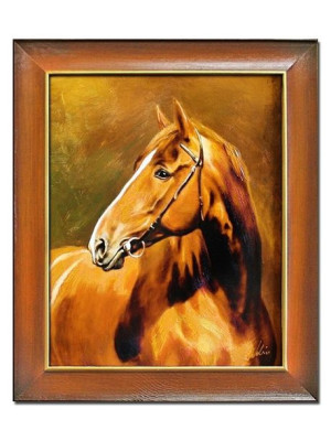 Obraz olejny ręcznie malowany 54x64cm Konie
