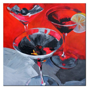 Obraz olejny ręcznie malowany na płótnie 60x60cm szampan