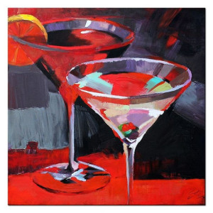 Obraz olejny ręcznie malowany na płótnie 60x60cm szmpan