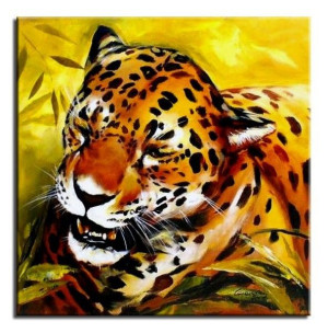 Obraz olejny ręcznie malowany 60x60cm Pantera