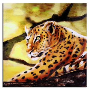 Obraz olejny ręcznie malowany 60x60cm Pantera
