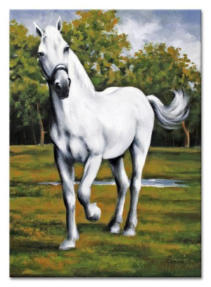 Obraz olejny ręcznie malowany 50x70cm Konie