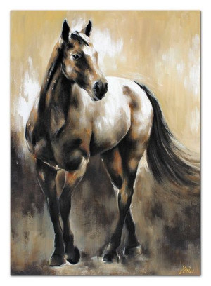 Obraz olejny ręcznie malowany 50x70cm Konie