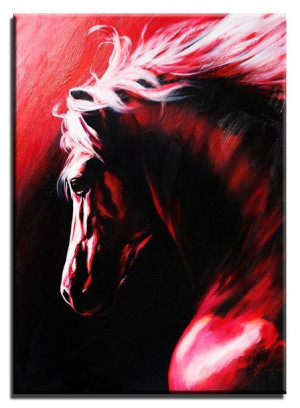 Obraz olejny ręcznie malowany 50x70cm Konie