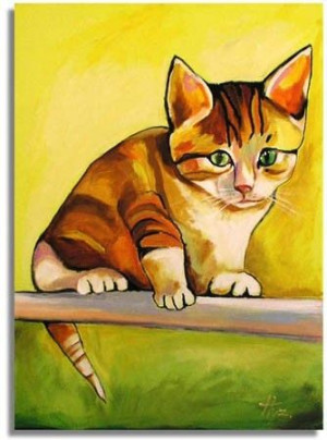 Obraz ręcznie malowany na płótnie 50x70cm malutki Kotek