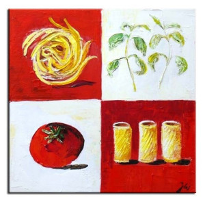 Obraz olejny ręcznie malowany na płótnie 60x60cm warzywa