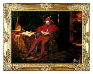 Obraz olejny ręcznie malowany na płótnie 37x47cm Jan Matejko Stańczyk kopia