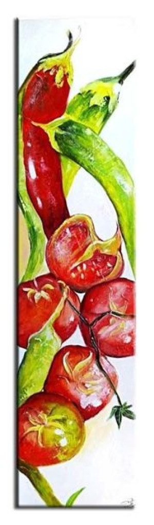 Obraz olejny ręcznie malowany na płótnie 25x70cm owoce