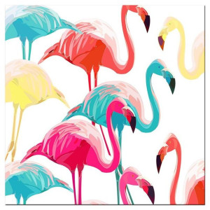 Obraz flamingi Pop Art 100x100cm