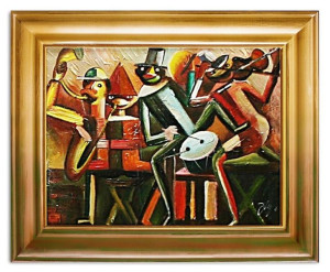 Obraz olejny ręcznie malowany na płótnie 47x37cm Tadeusz Makowski Jazz kopi