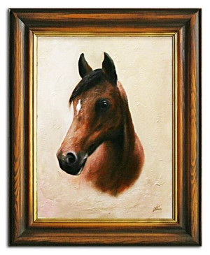 Obraz olejny ręcznie malowany 37x47cm Konie