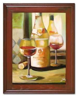 Obraz olejny ręcznie malowany na płótnie 37x47cm poczęstunek winem