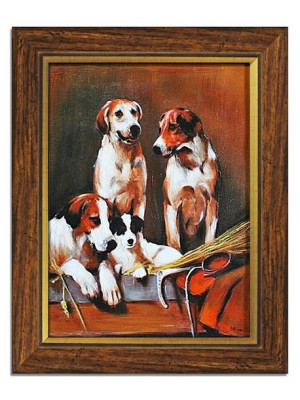 Obraz olejny ręcznie malowany 37x47cm Pies