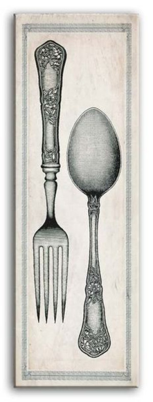 Obraz do kuchni sztućce retro 150x50cm