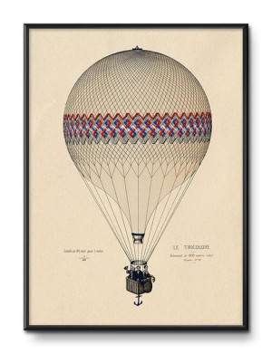Obraz latający balon retro 31x41cm