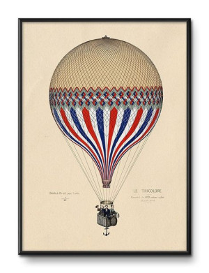 Obraz latający balon retro 31x41cm