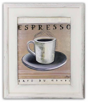 Obraz olejny ręcznie malowany na płótnie 27x32cm kawa espresso