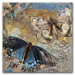 Obraz w motyle retro 60x60cm
