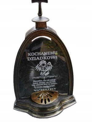 Znicz Kopuła Led Twój Grawer Duży Złota