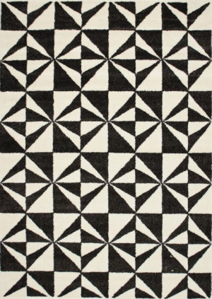 Dywan Adventure geometryczny biały / czarny