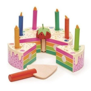 Tęczowy drewniany tort urodzinowy Tender Leaf Toys