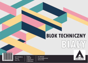 Blok techniczny biały A4 10k. 160g ADELANTE
