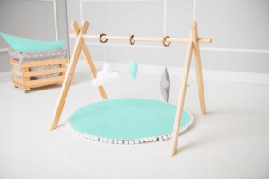 Baby Gym Stojak Edukacyjny Miętowy Z Matą