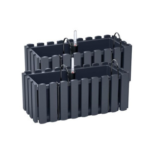 2X Skrzynka donica balkonowa DDEF400W Haki + System ANTRACYT
