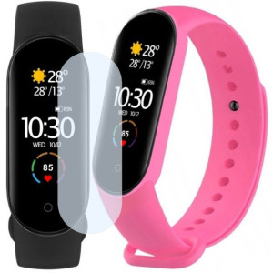 Smartband Xiaomi Mi Band 5 + dodatkowy pasek różowy