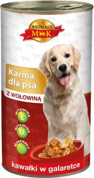 Karma Dla Psa Z Wołowiną Mk Animals - Puszka 1240g