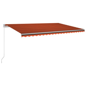 Ręcznie zwijana markiza z LED, 500x300 cm, pomarańczowo-brązowa