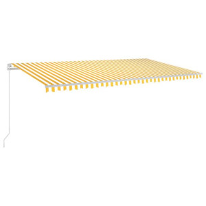 Ręcznie zwijana markiza z LED, 600x350 cm, żółto-biała