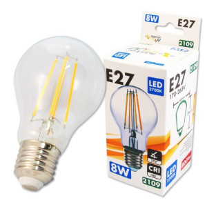 Żarówka LED E27 8W 800lm filament barwa ciepła