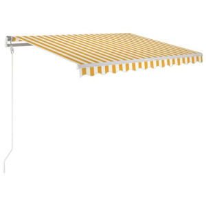 Automatycznie zwijana markiza, 350 x 250 cm, żółto-biała