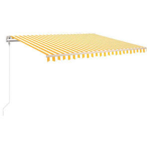 Automatycznie zwijana markiza, 450x350 cm, żółto-biała