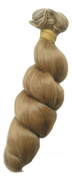 1szt włosy dla lalek 14m loki, kręcone, blond 86