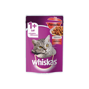 WHISKAS 1+ Potrawka z Wołowiną w Galaretce 85g*28 szt Saszetki