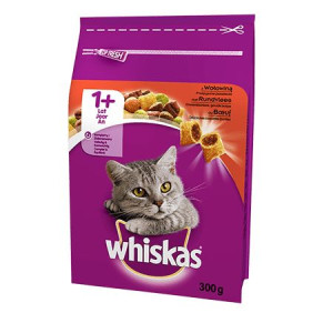  Karma sucha dla kota o wieku 1+ WHISKAS z Wołowiną 14x300g