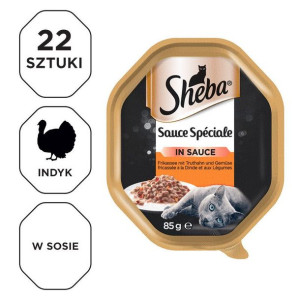 SHEBA Sauce Speciale 22x85g z Indykiem i Warzywami,  mokra karma w sosie