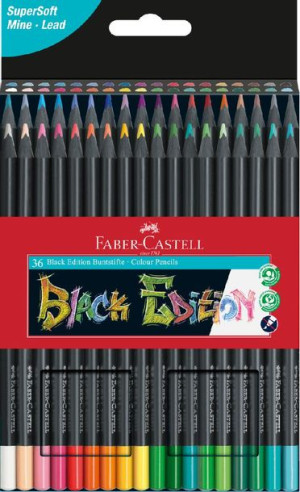 Kredki Ołówkowe Faber-Castell Trójkątne Black Edition 36 Kolory
