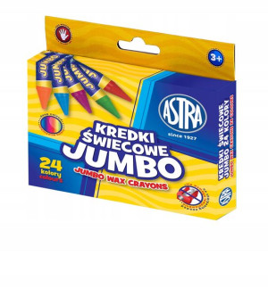 Kredki Świecowe Astra Jumbo 24 Kolorów