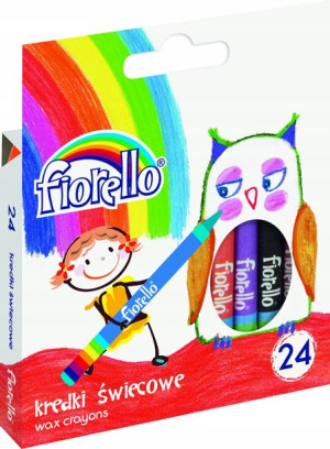Kredki Fiorello Świecowe Kryjące 24 Kolory Woskowe