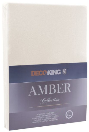 DecoKing Prześcieradło Bawełna z Gumką Jantar beżowe 140x200
